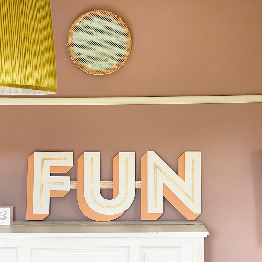 Wooden Painted 3D Word Sign