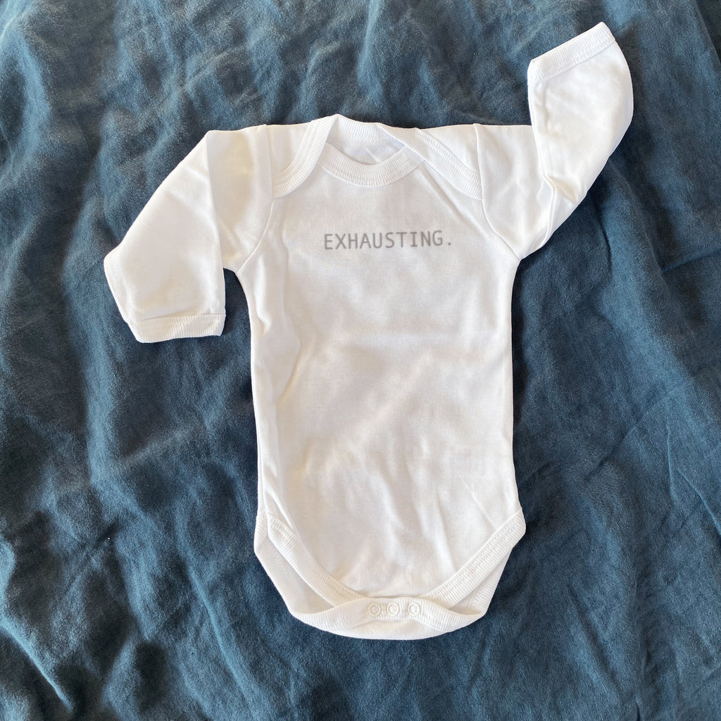 Exhausting. Long-Sleeved Baby Vest
