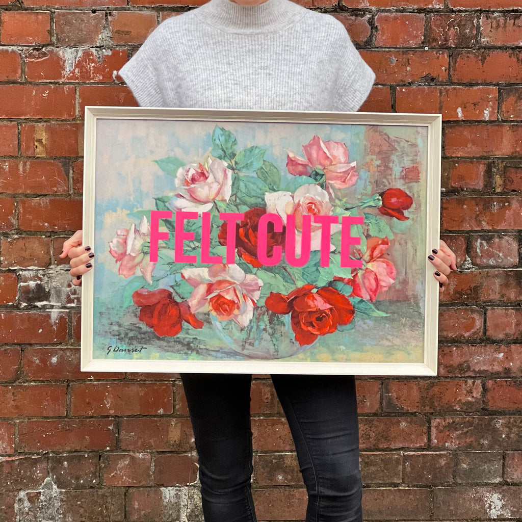 'Felt Cute' Framed Print - 'Roses' Still Life by Danset