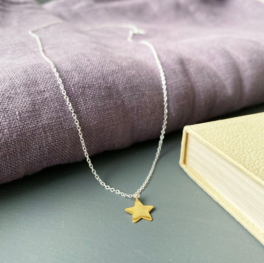 Silver and Gold Star Necklace