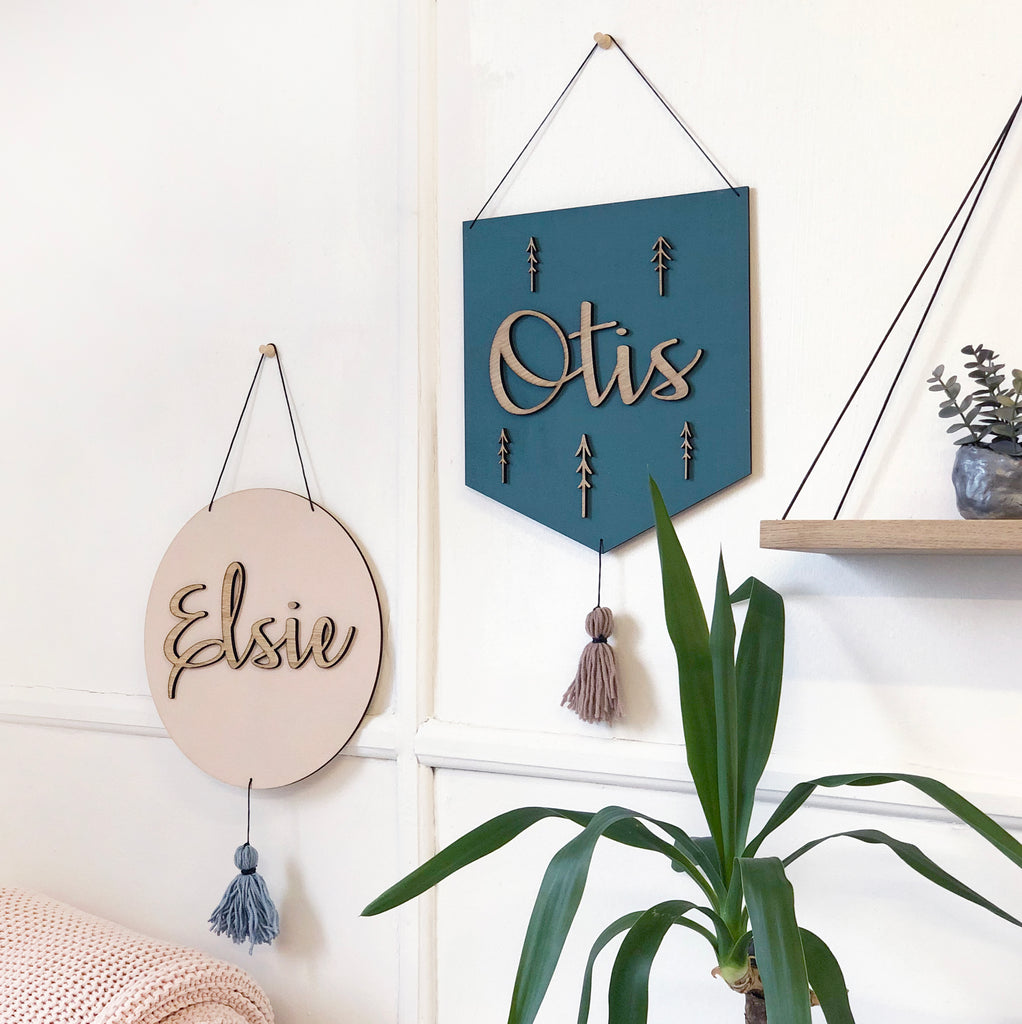 Personalised Wooden Name Sign With Tassel