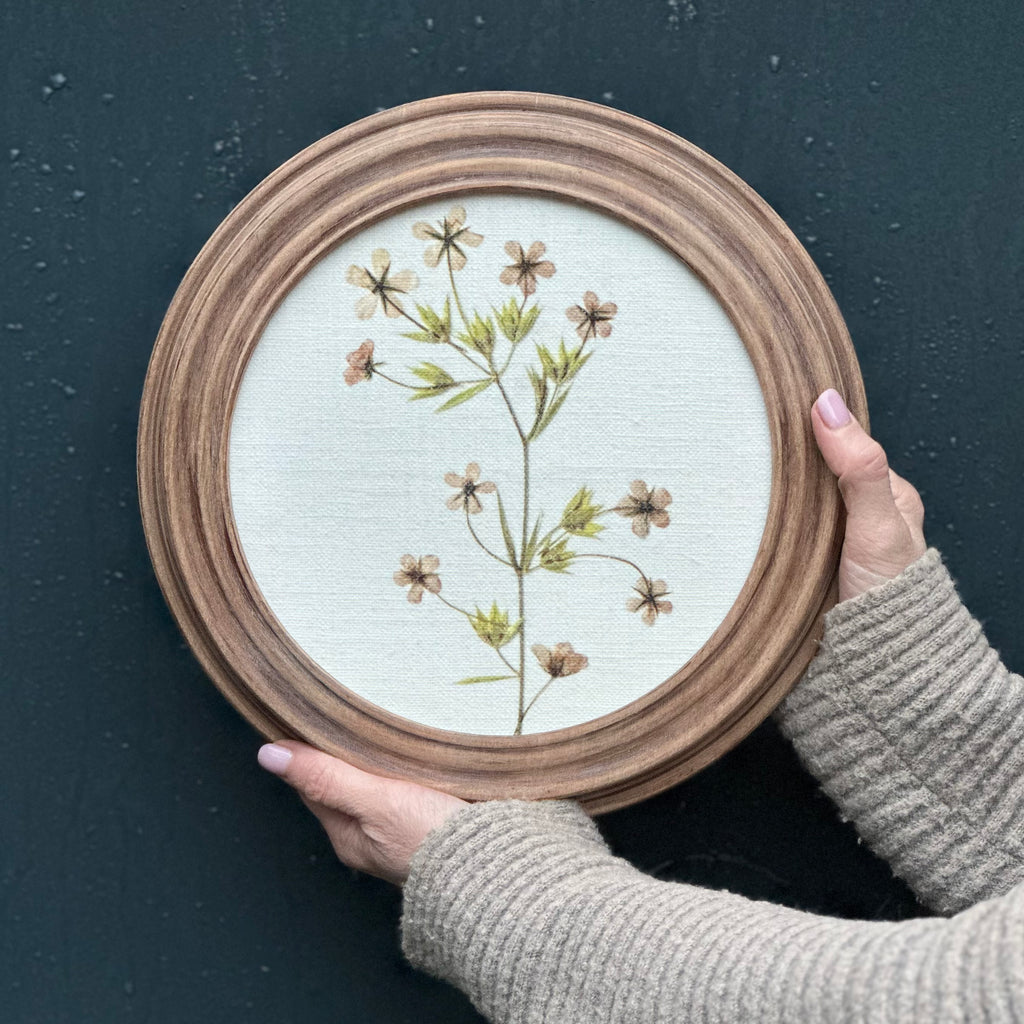 Printed (by us) Floral Cotton Round Wall Art