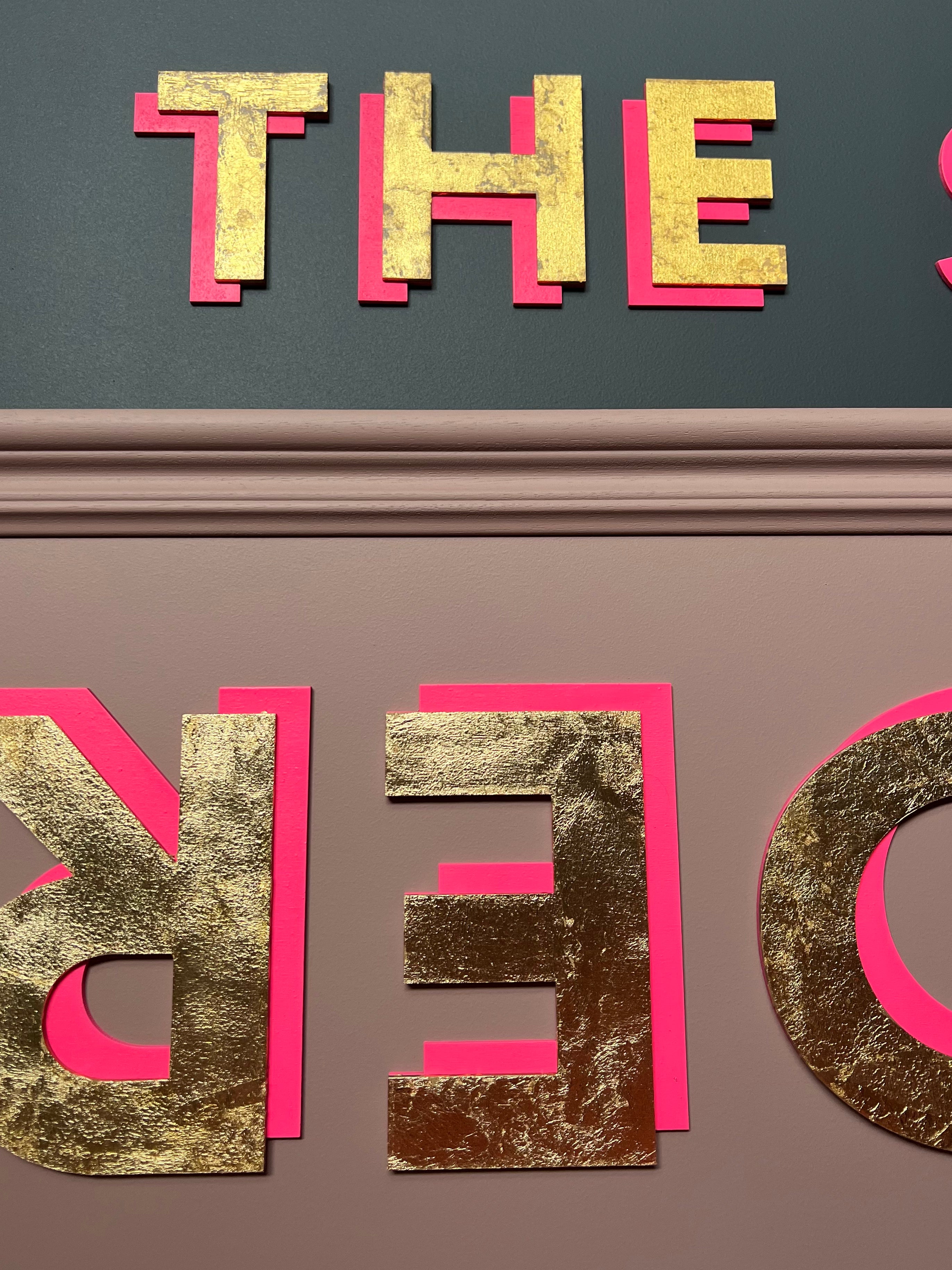 Large Colour Block Painted Wooden Typographic Sign – Modo Creative