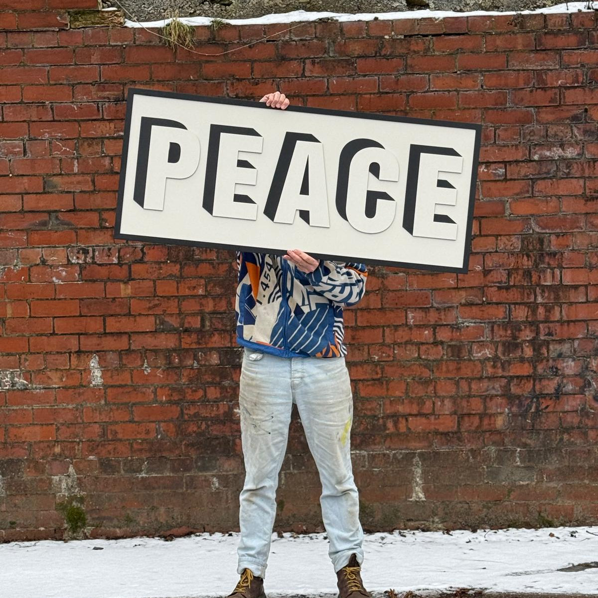 One Off PEACE Sign in Off White – Modo Creative