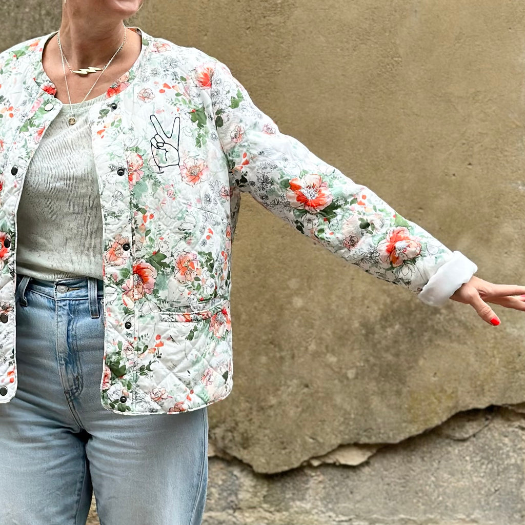 Quilted Summer Floral Peace Jacket