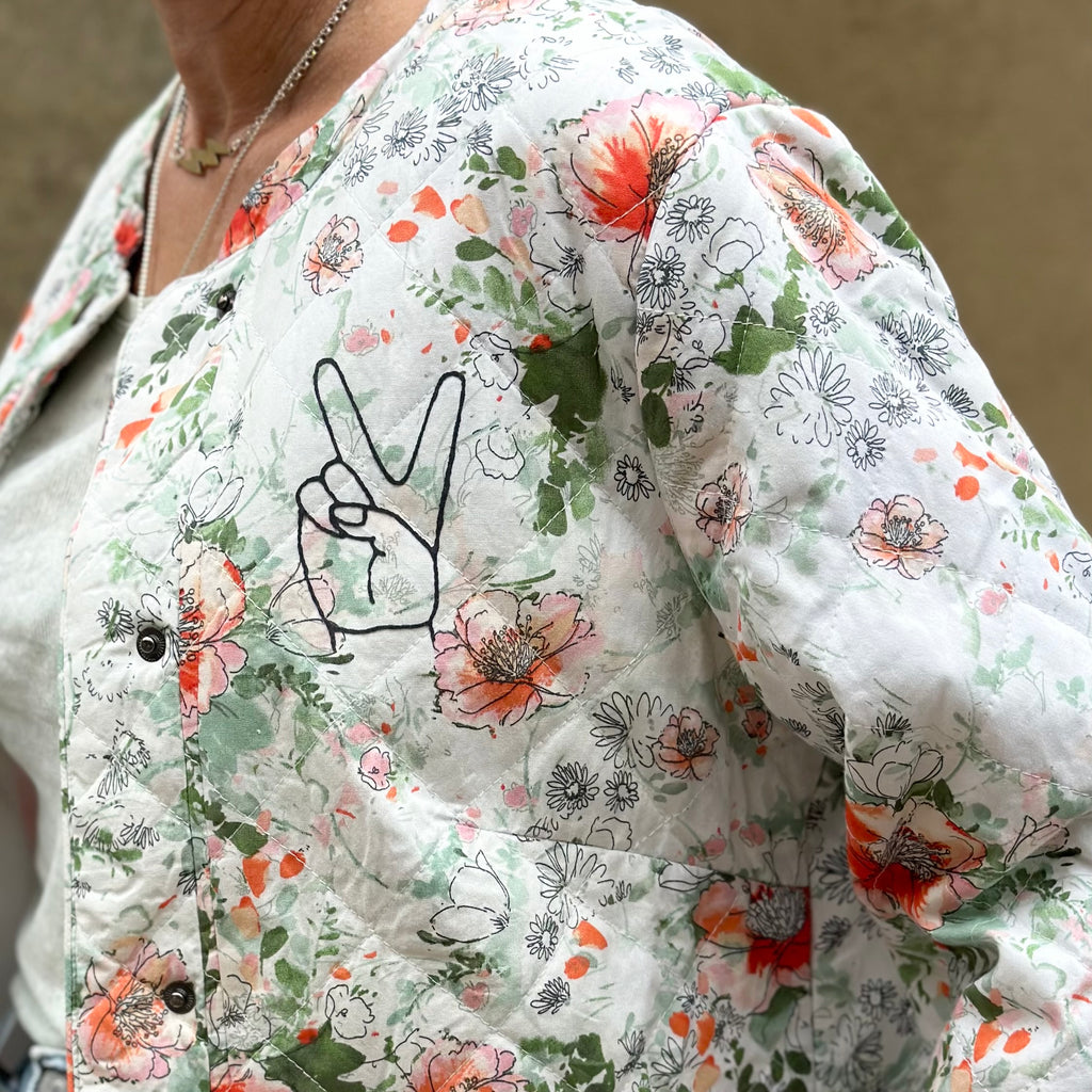 Quilted Summer Floral Peace Jacket