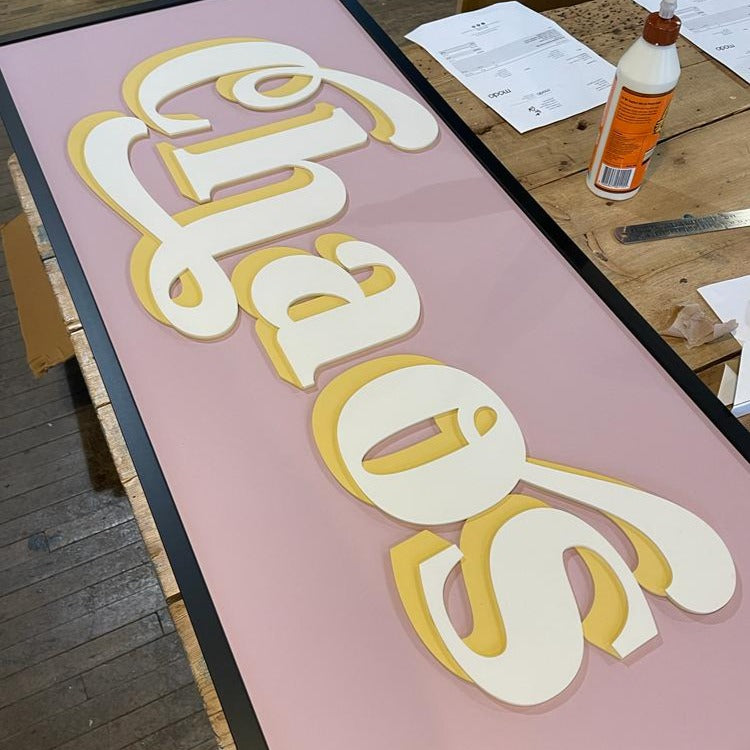 Bespoke Large Fancy Font Painted Wooden Sign By Modo Creative