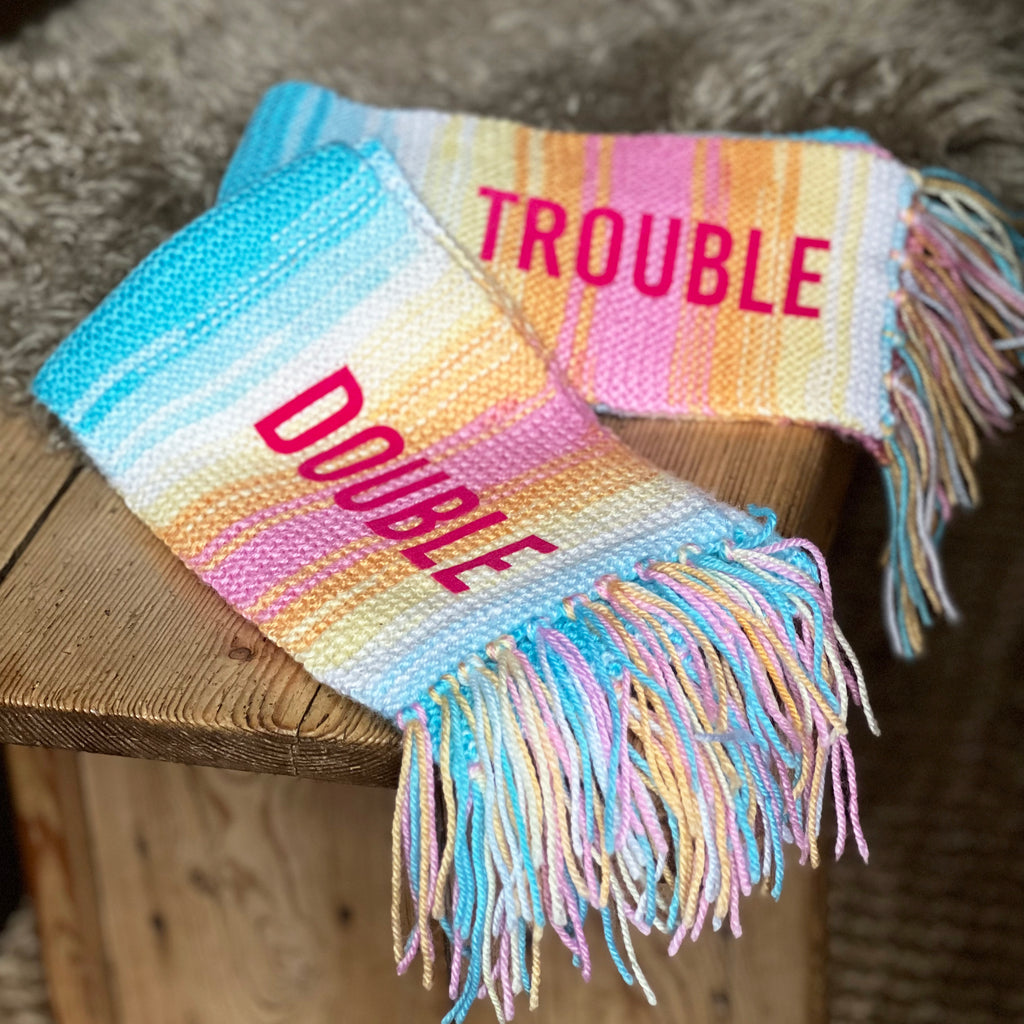 Double Trouble Rainbow Knitted Scarfs