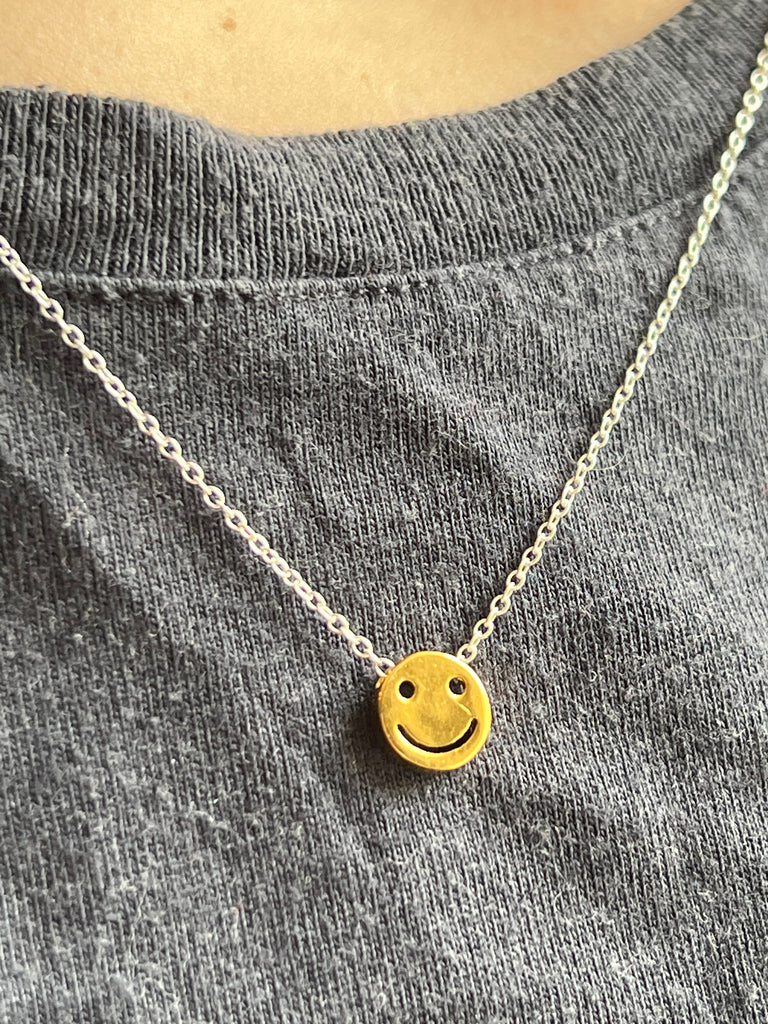 Sterling Silver Smiley Face Necklace