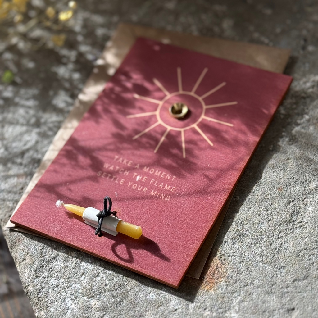 mindful meditation candle gift card by modo