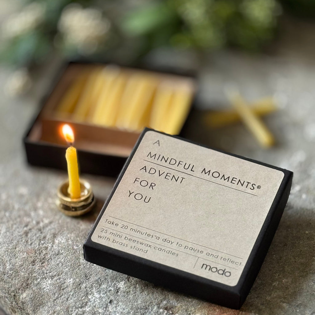mindful moments® mini advent calendar candles by modo, registered trademark on original idea