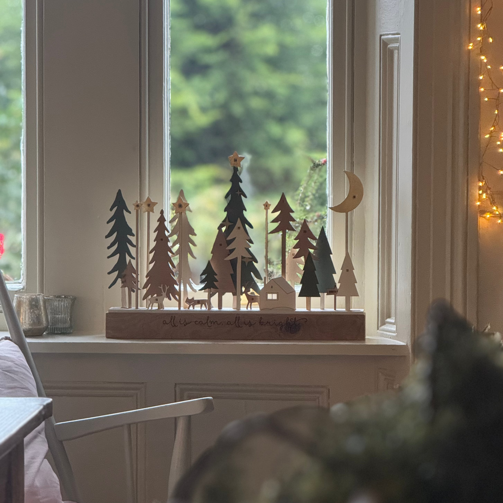 festive pine forest christmas advent scene