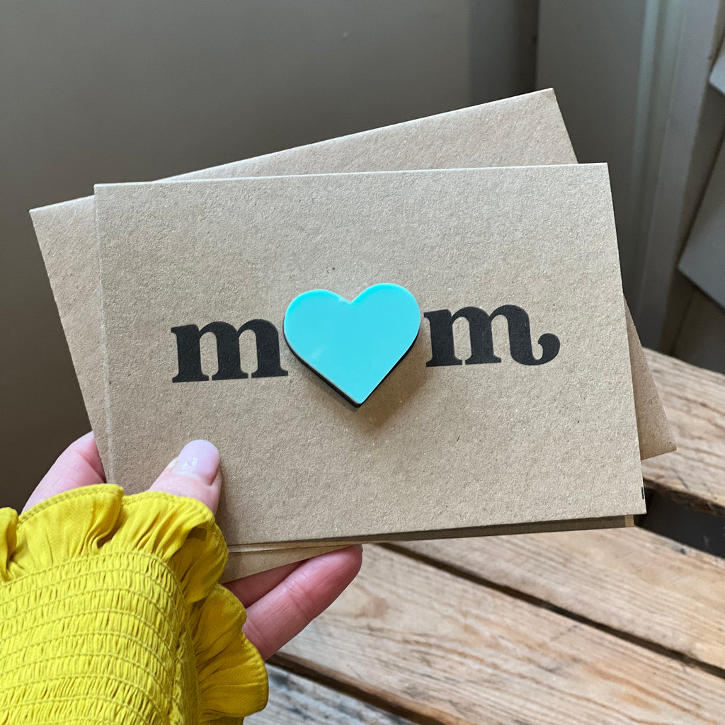 MUM Mother's Day HEART Badge Card