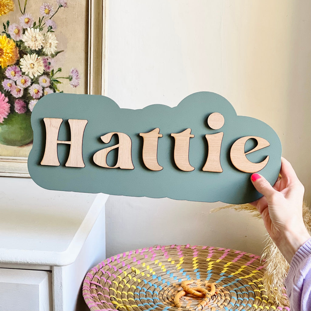 Painted Wooden Name Sign
