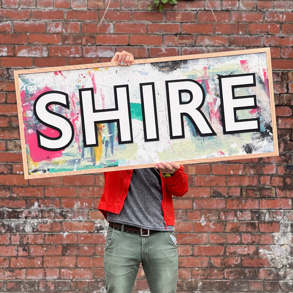 Large Paint Board Background Wooden Sign - SHIRE