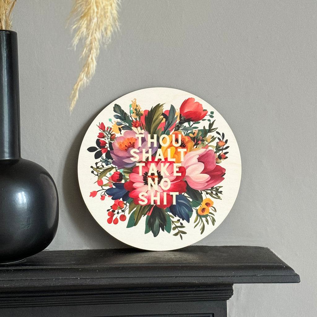 Wooden Floral Sweary Wall Decor