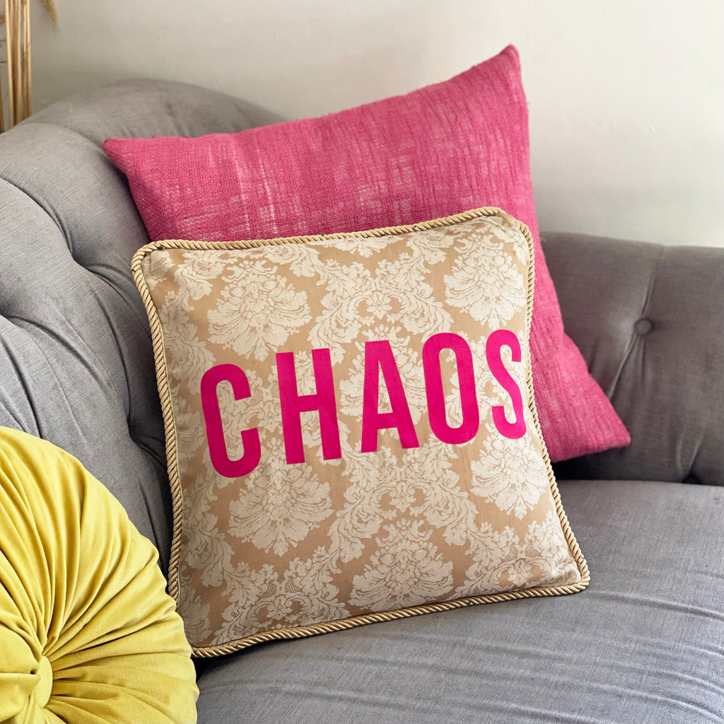 Upcycled Vintage Gold CHAOS Cushion