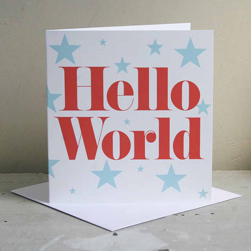 New Baby 'Hello World' Card