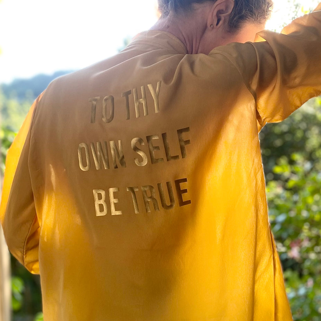 TO THY OWN SELF BE TRUE Vintage Mustard Shirt/Blouse