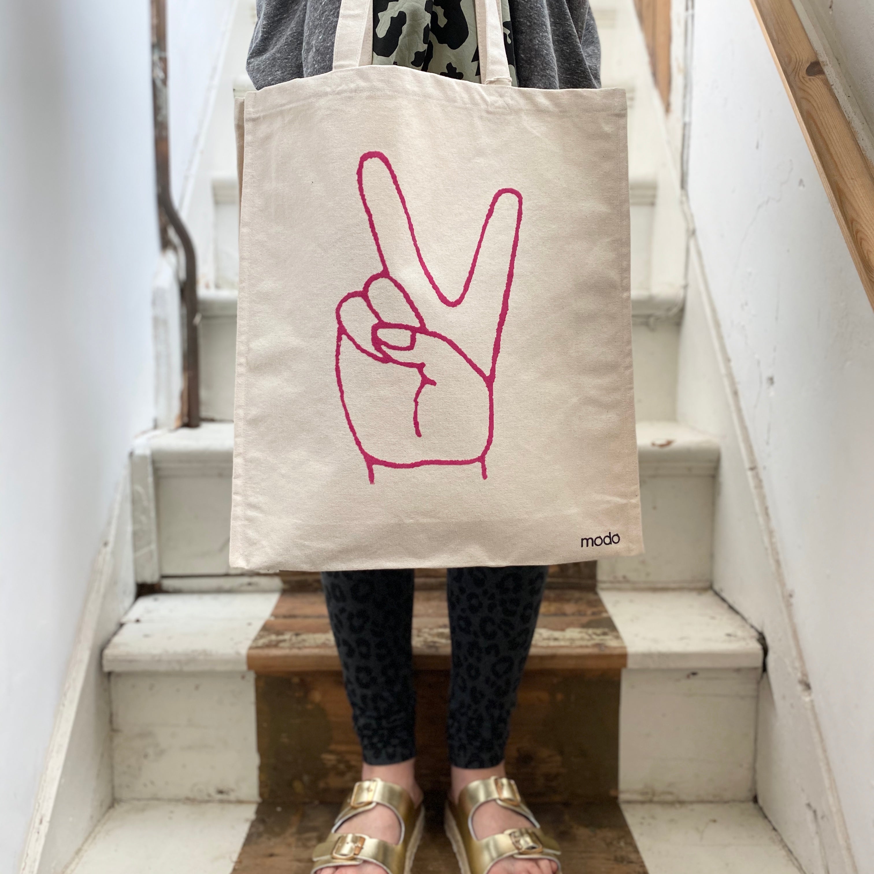 Peace Sign Canvas Bag – Modo Creative