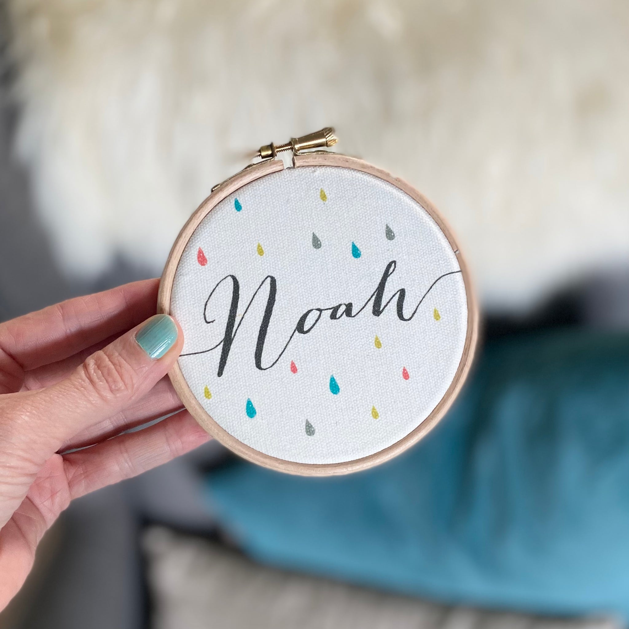 Baby Name Hoop Embroidery, Ocean Themed Nursery, Adoption Gift, Custom Birth Announcement high quality