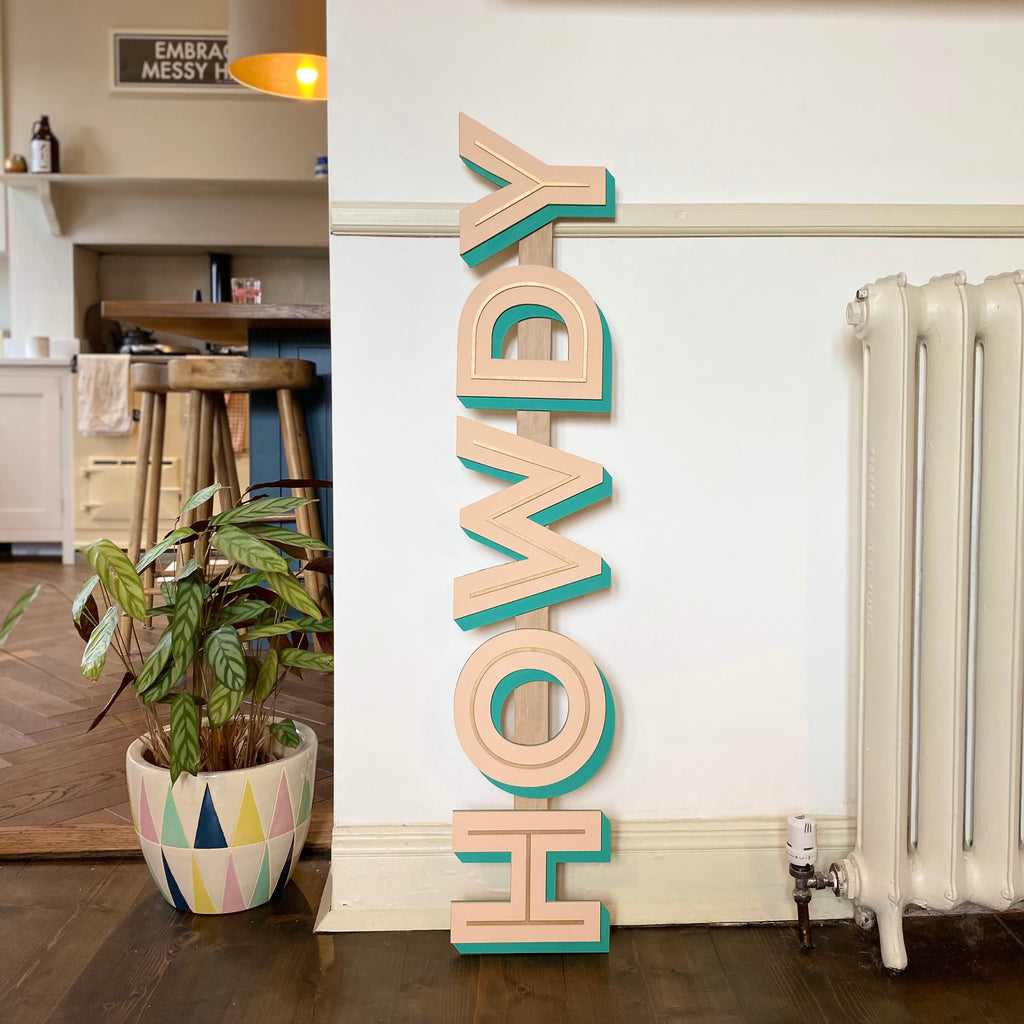 Wooden Painted 3D Word Sign