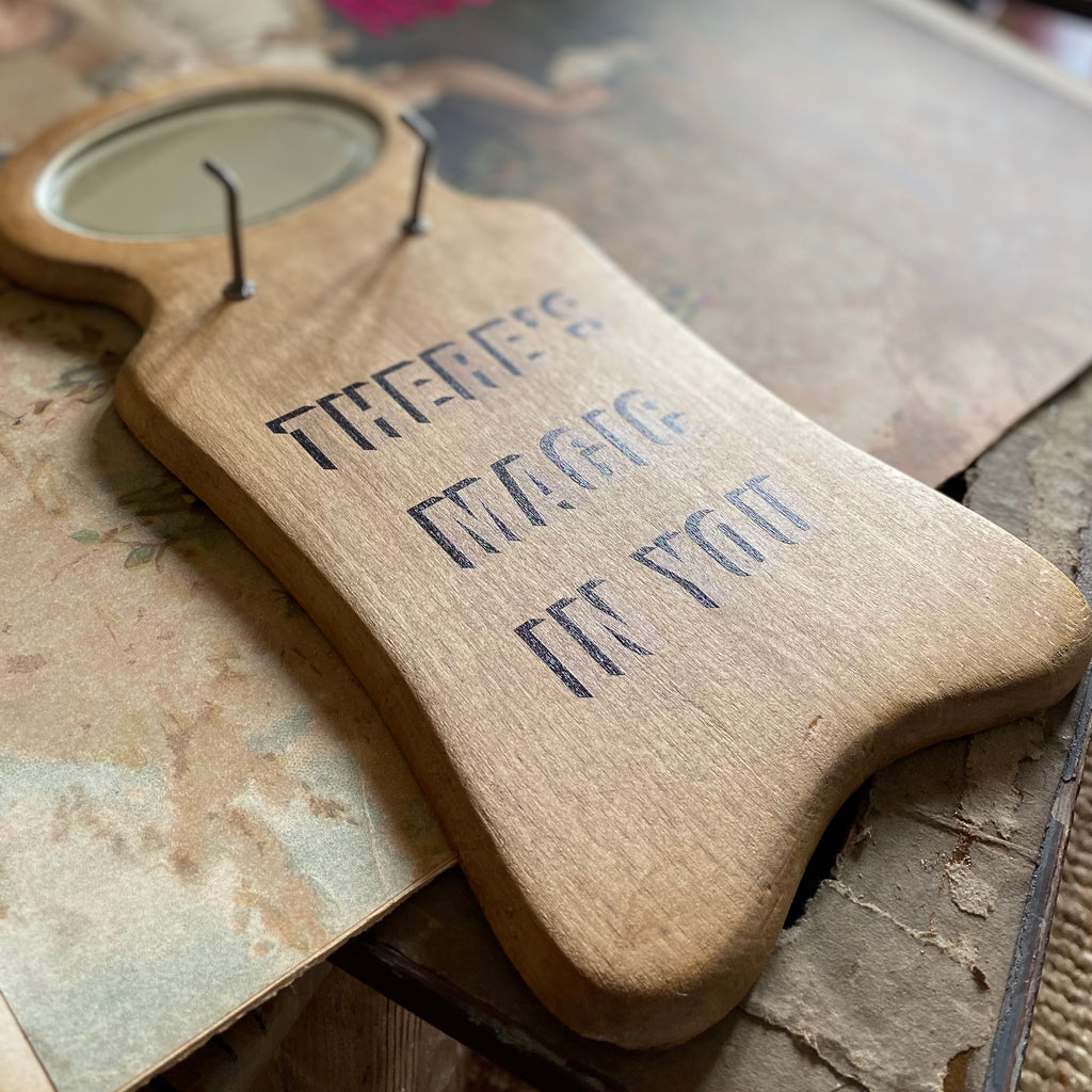 Sweet, Wooden 'There's Magic in You' Mirror with Hooks