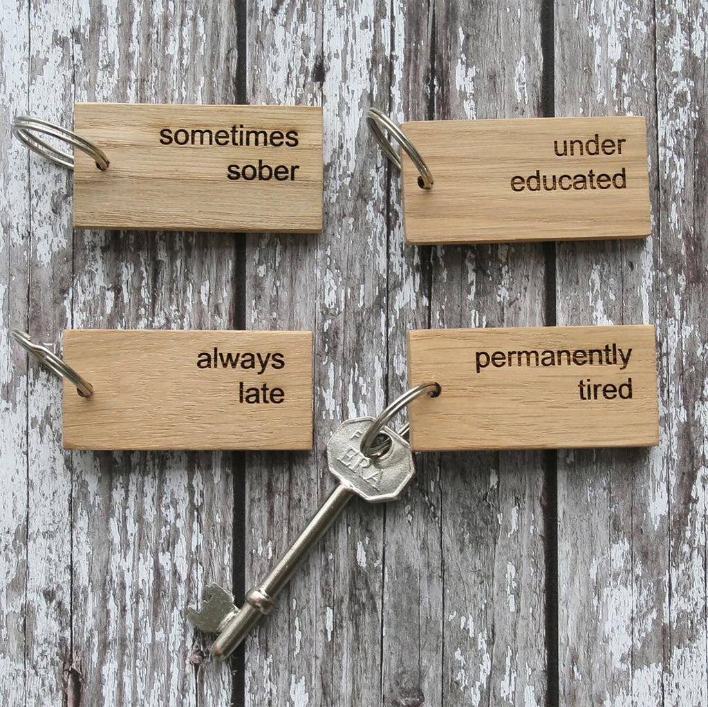 Oak Keyrings with 'Personality'