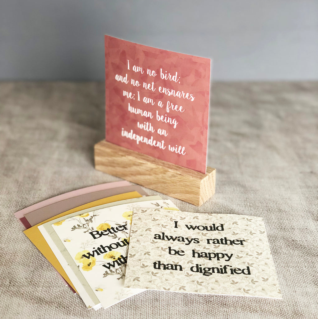 Brontë Quotes Prints With Oak Stand