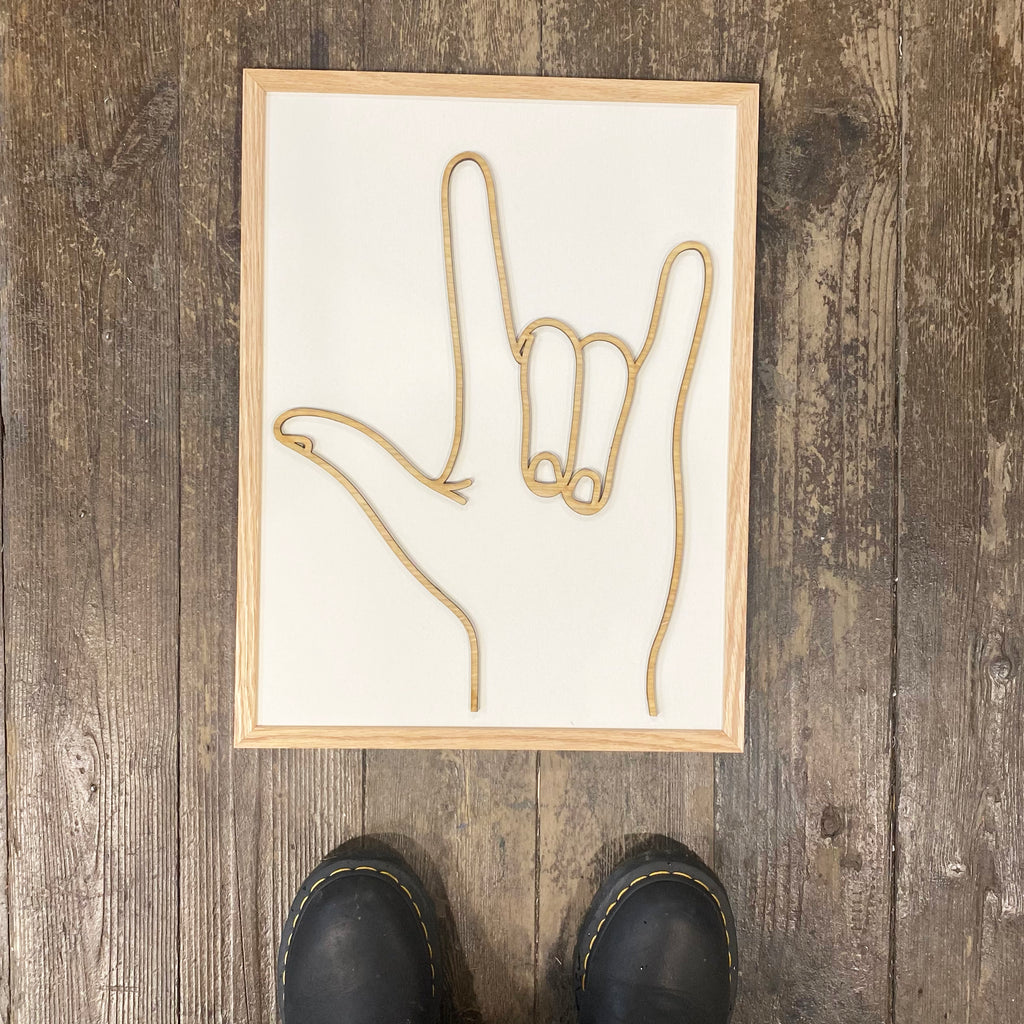 Wooden Hand Gesture Wall Art