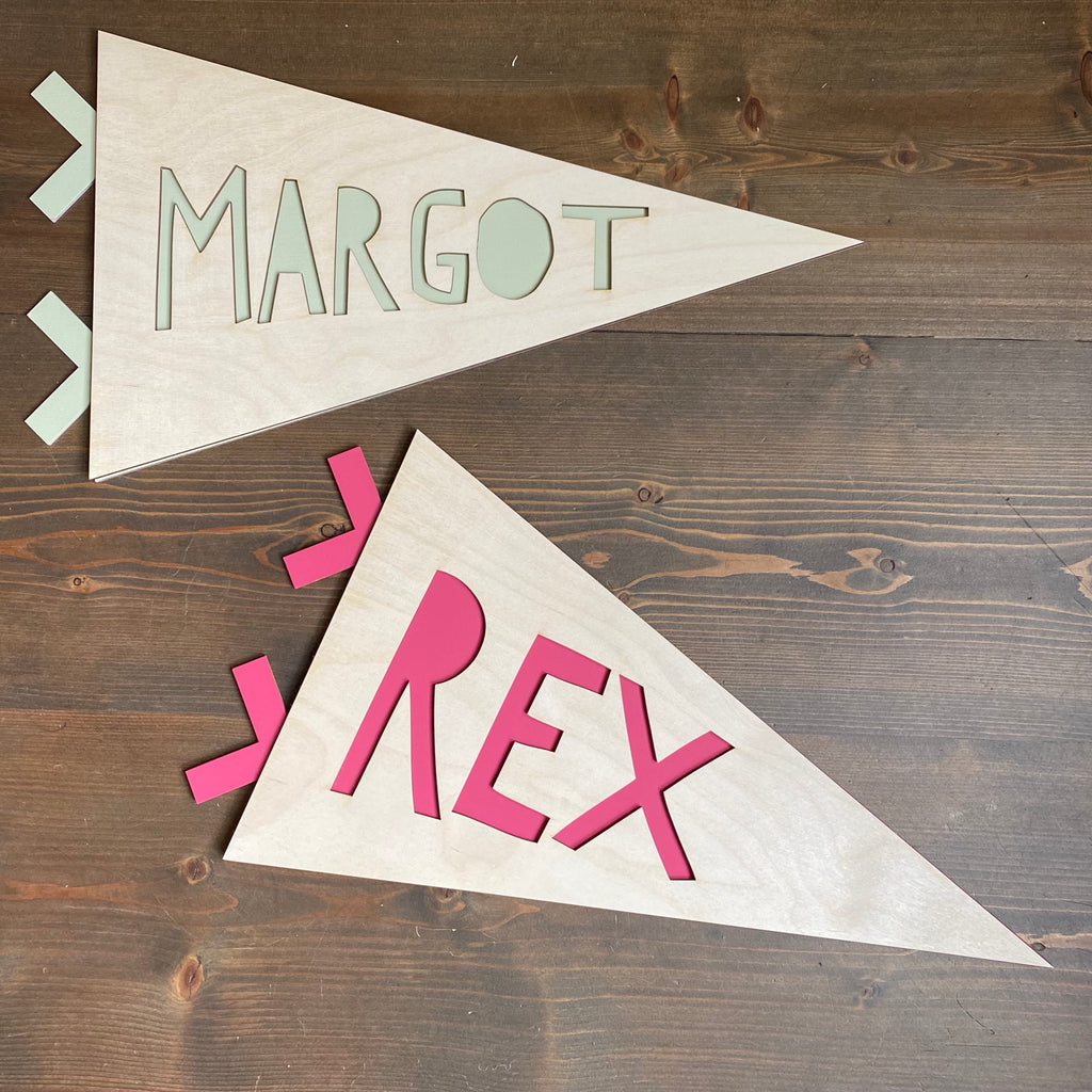 Wooden Name Pennant Flag