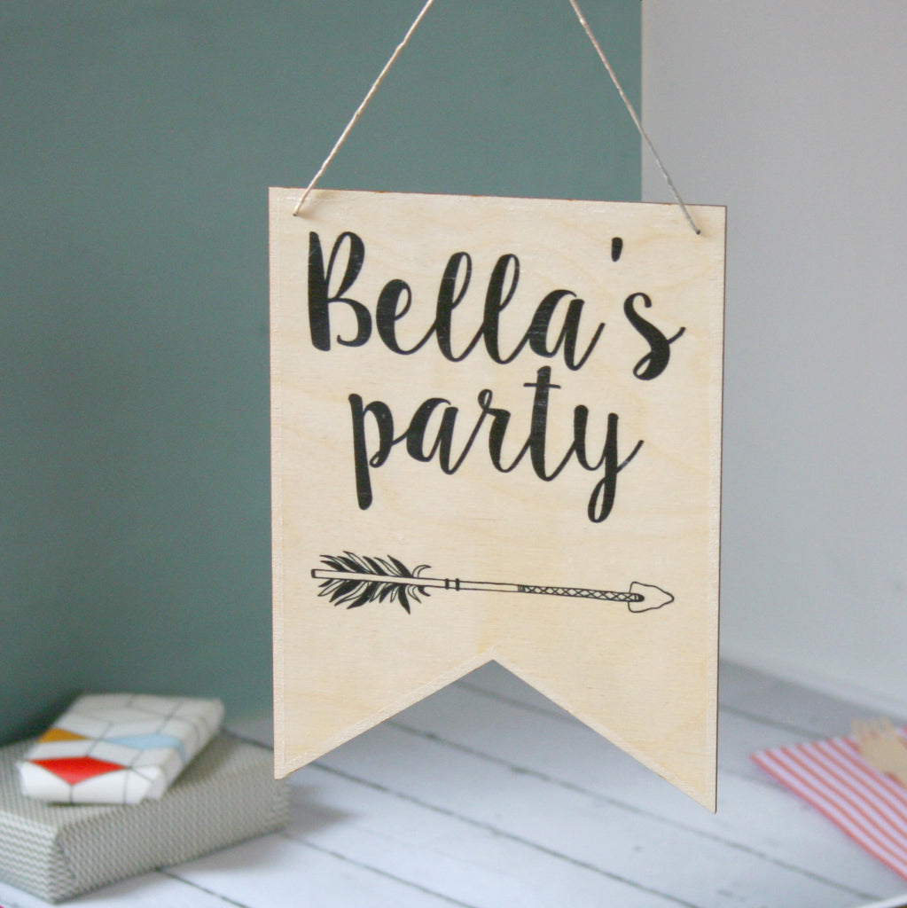 Personalised Wooden Flag Sign