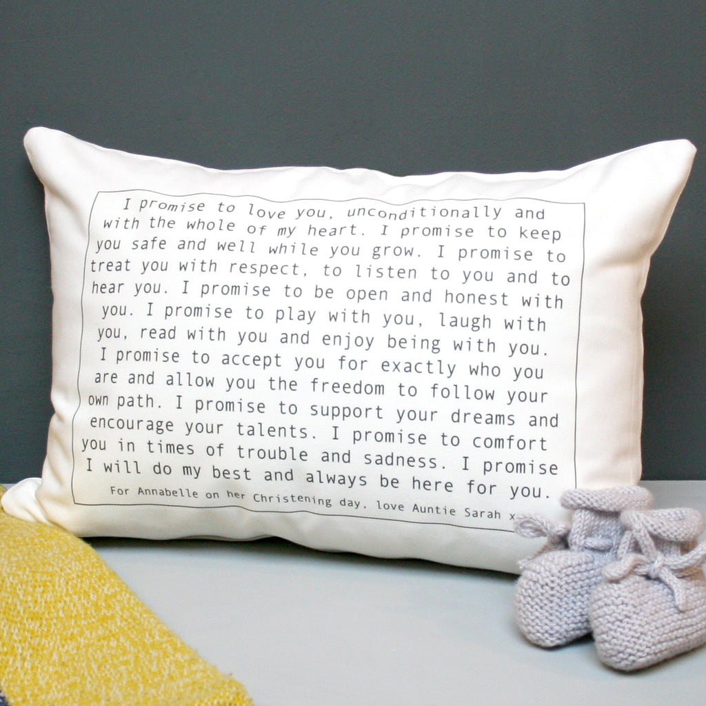 Personalised Christening Vow Cushion