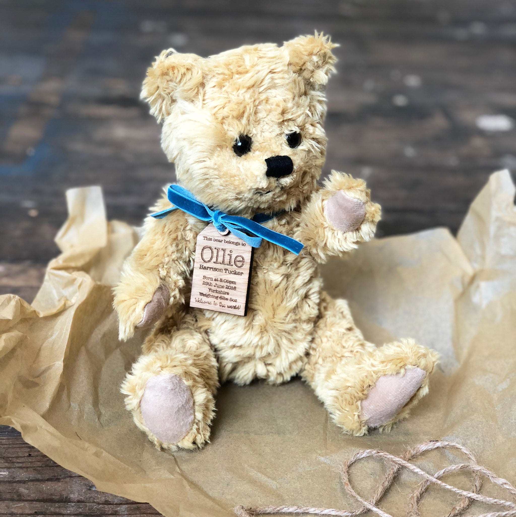 Personalised New Baby Teddy Bear Modo Creative