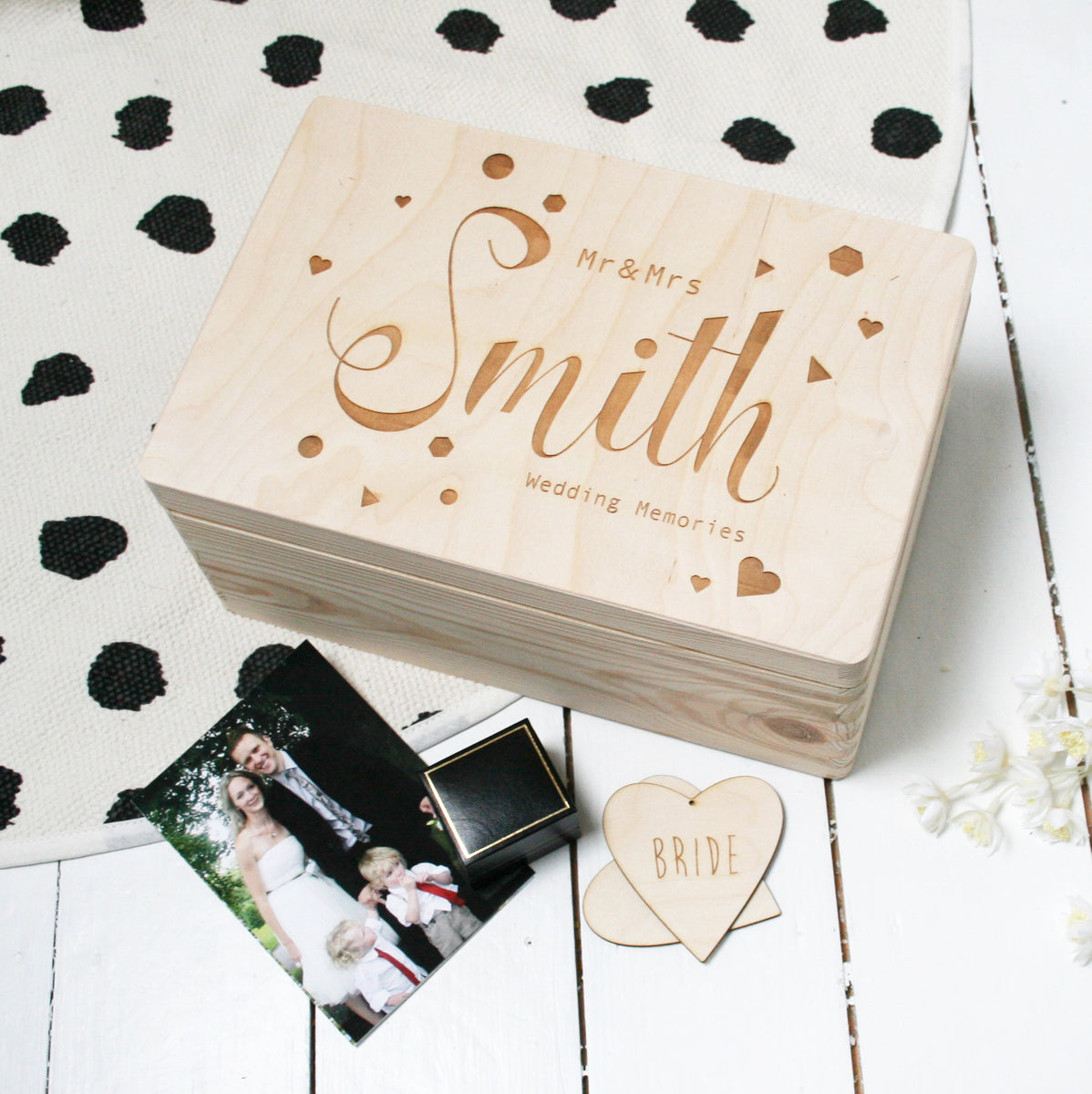 Personalised Wooden Wedding Memory Box Designed by Modo – Modo Creative