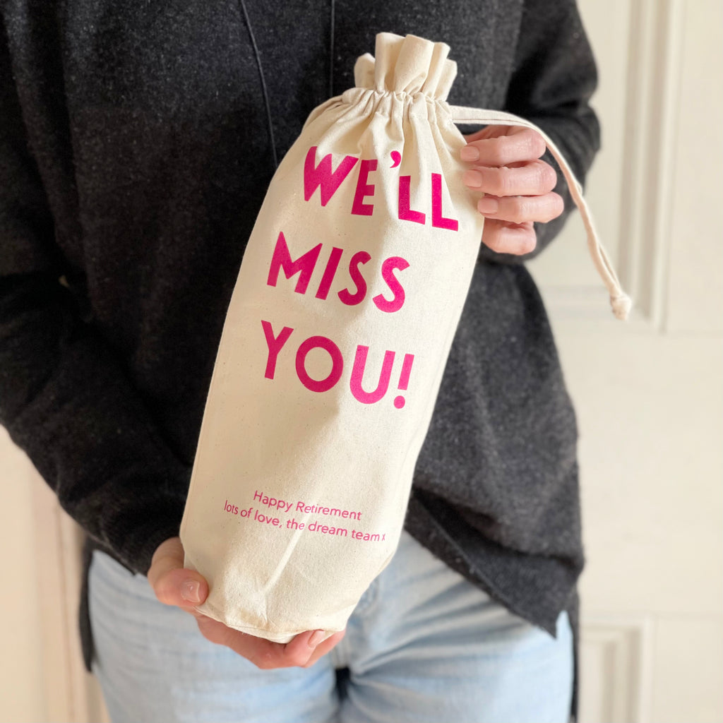 Retirement 'We'll Miss You' Bottle Bag