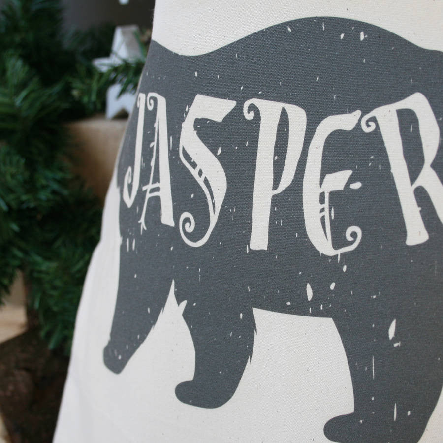 Personalised Polar Bear Name Christmas Sack