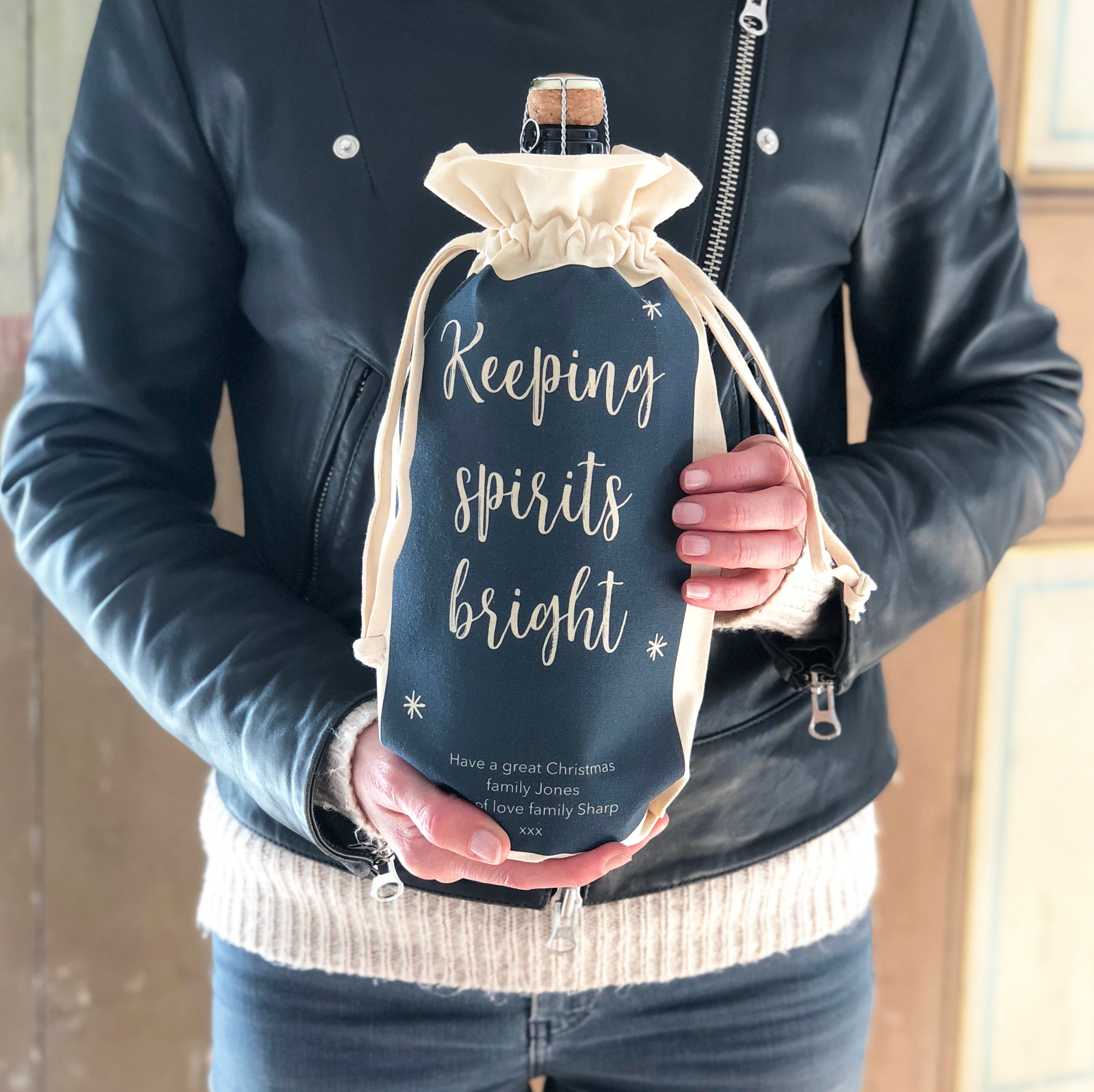 Personalised Christmas Bottle Bag by Modo Creative