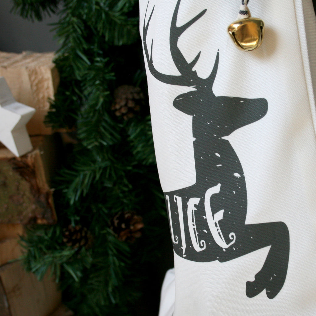 Personalised Reindeer Name Christmas Stocking