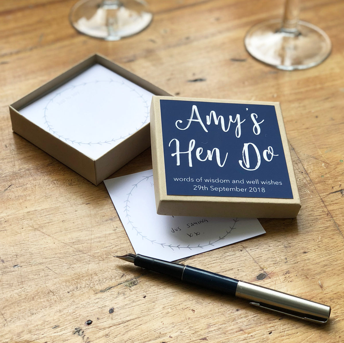 Personalised Hen Do Message Box by Modo Creative