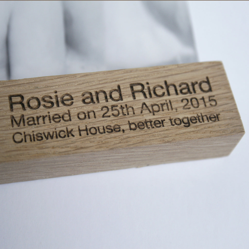 Personalised Oak Picture Hanger With Photo