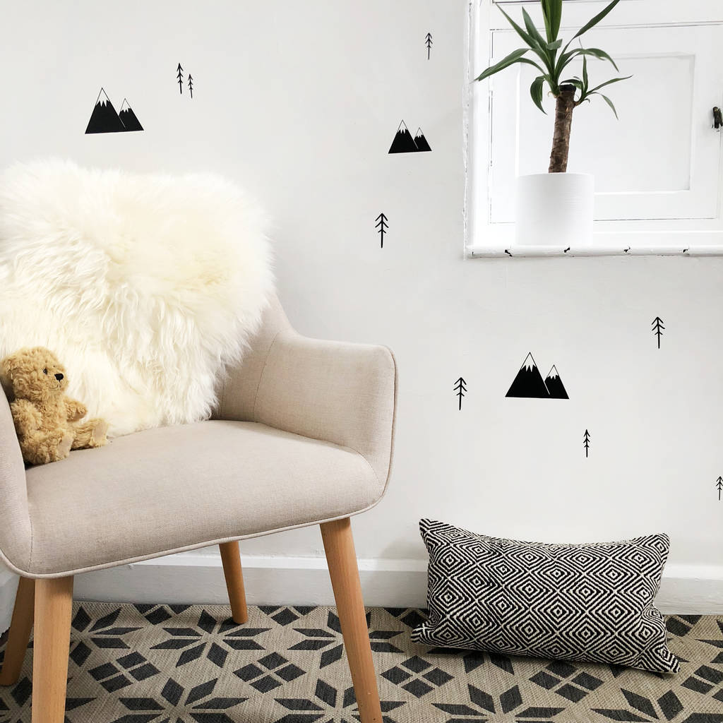 Mountain And Trees Wall Stickers