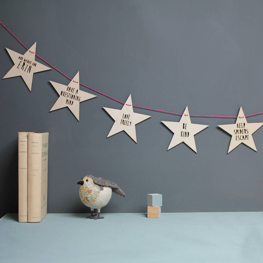 Personalised Wooden Baby Wishes Garland