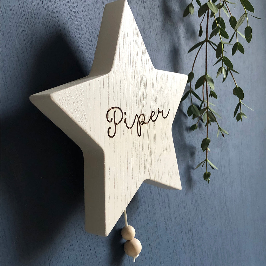 Wooden Musical Star Name Wall Hanging