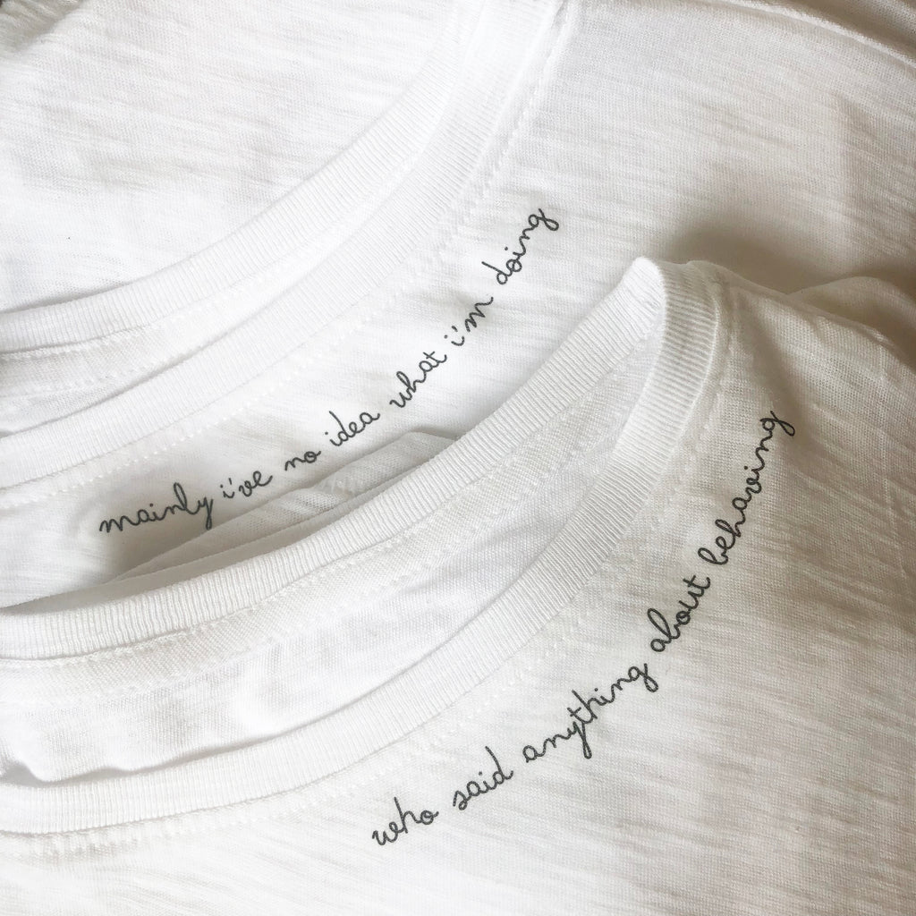 Personalised Woman's Organic Slogan White T-Shirt